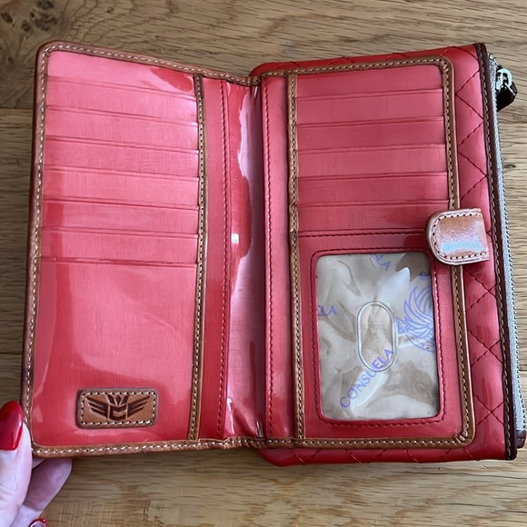 NWOT - CONSUELA - Quilted Red bifold Wallet light red - Picture 3 of 10